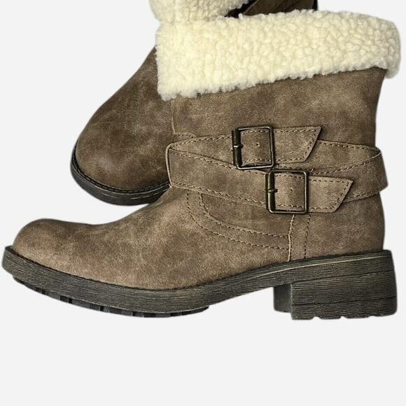 K9 ROCKETDOG Womens Ankle Boot SIZE 7.5 M Brown Faux Fur Trim - Picture 4 of 11